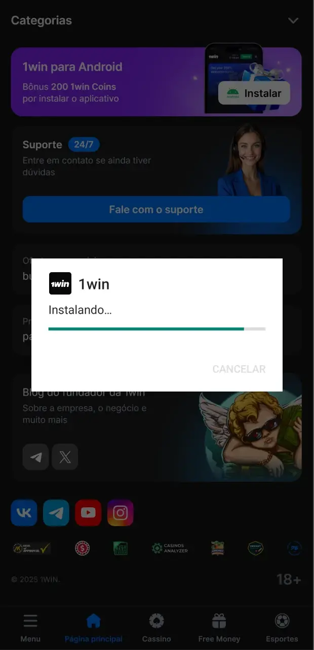 Abra o arquivo apk e instale o aplicativo.