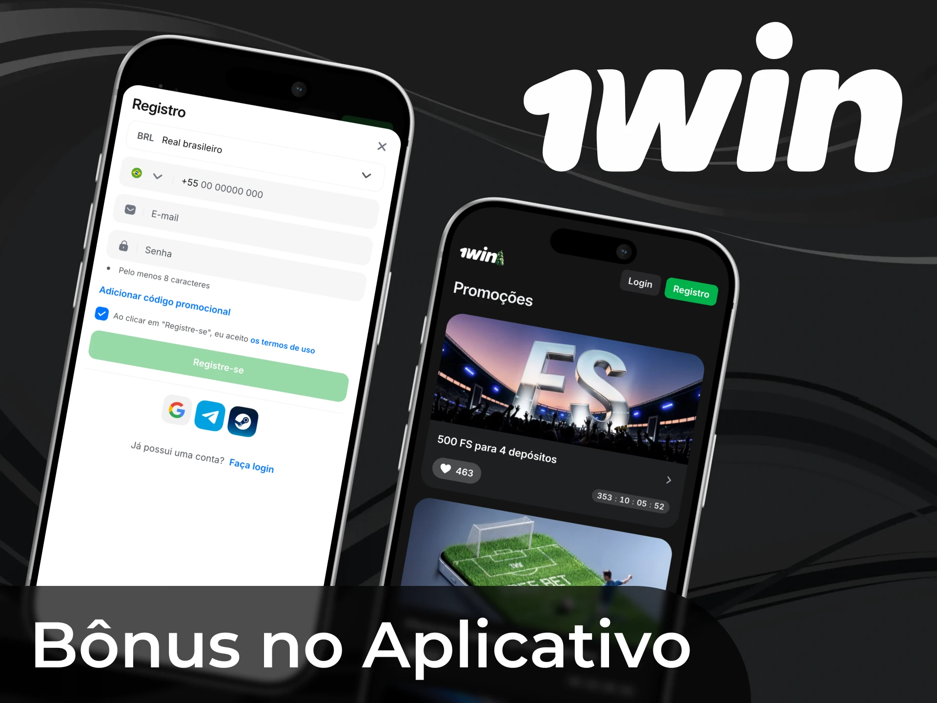 Obter o bónus 1win através da aplicação é um processo fácil.