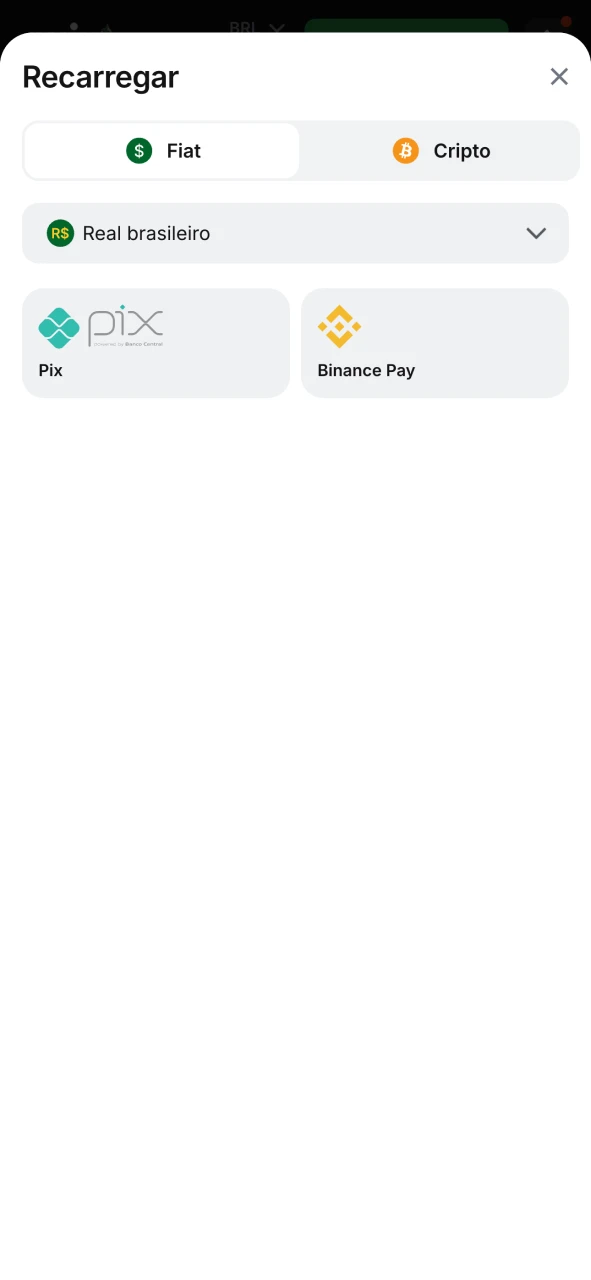 Selecione o seu método de depósito preferido na 1win.