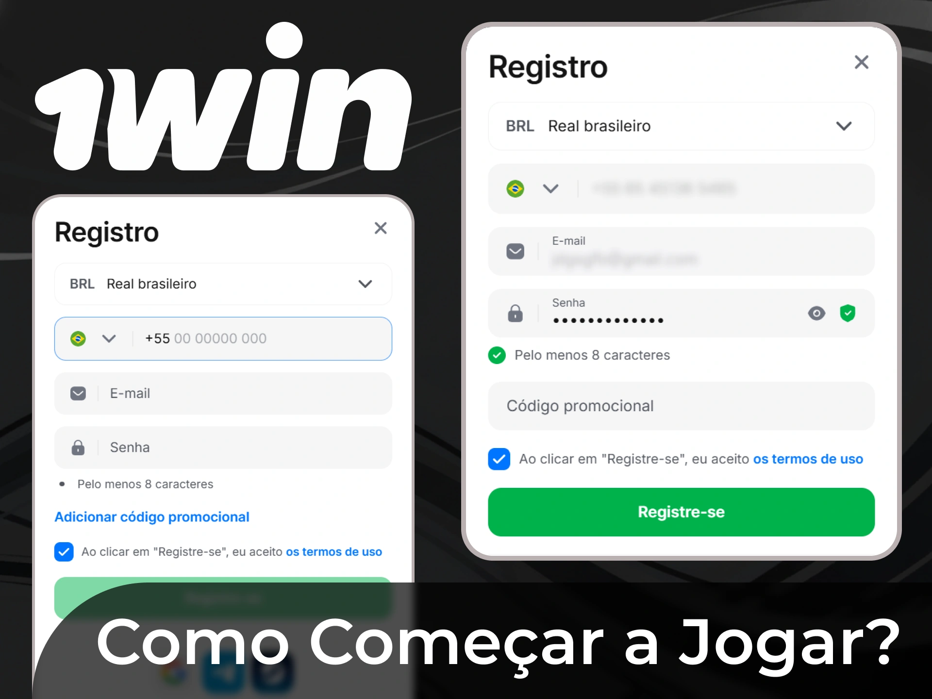 Para começar a jogar, basta criar uma conta no sítio Web oficial e depositar fundos na sua conta 1Win.