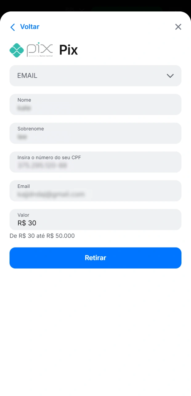 Confirme o saque e aguarde a chegada dos fundos.
