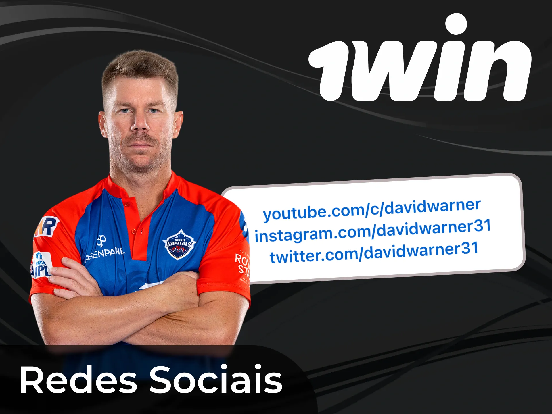 Acompanhe as atividades de David Warner através das suas redes sociais.